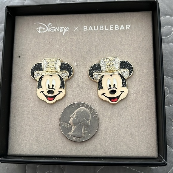 Disney x BAUBLEBAR Mickey Mouse New Years Earrings New - Picture 3 of 6